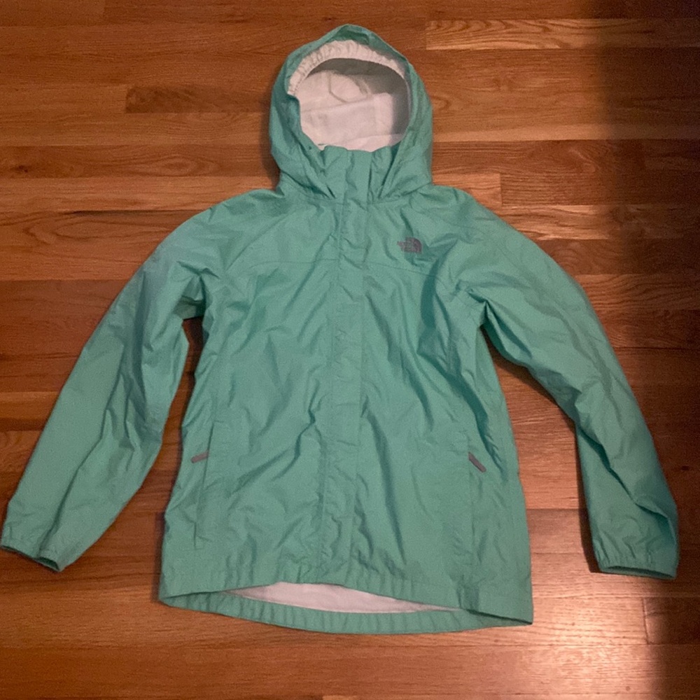 Kids XL (18) (I wore as an adult xs) Mint Green The North Face raincoat